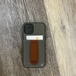 Walli iPhone 12/12 Pro Elegant Black and Brown Phone Case with Card Slot